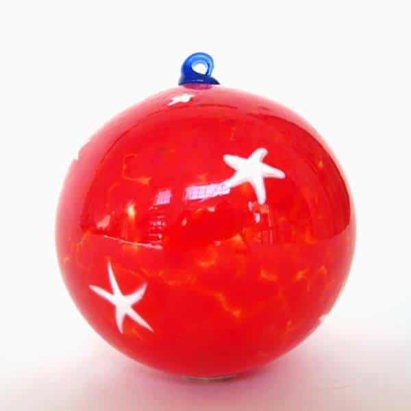 Red Ornament with White Stars Red Ornament with White Stars