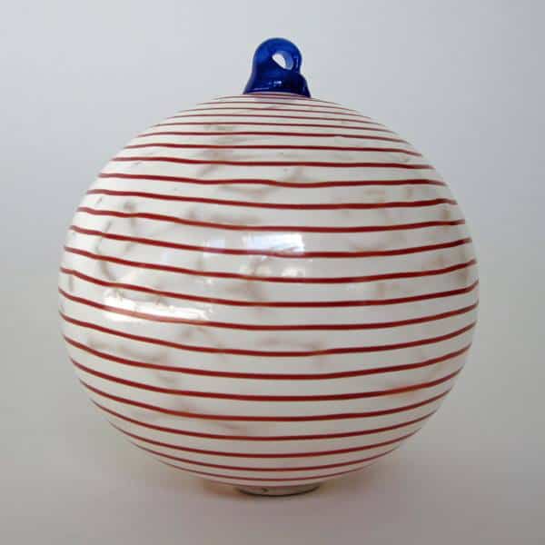 White with Red Stripe Ornament White with Red Stripe Ornament